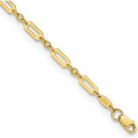 14K Yellow Gold Polished Fancy Rectangle Link Bracelet - 7.5" Length by Oro Pregiato