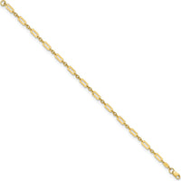14K Yellow Gold Polished Fancy Rectangle Link Bracelet - 7.5" Length by Oro Pregiato
