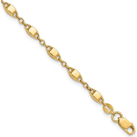 14K Yellow Gold Polished Fancy Square Link Bracelet - 7.5 inches by Oro Pregiato