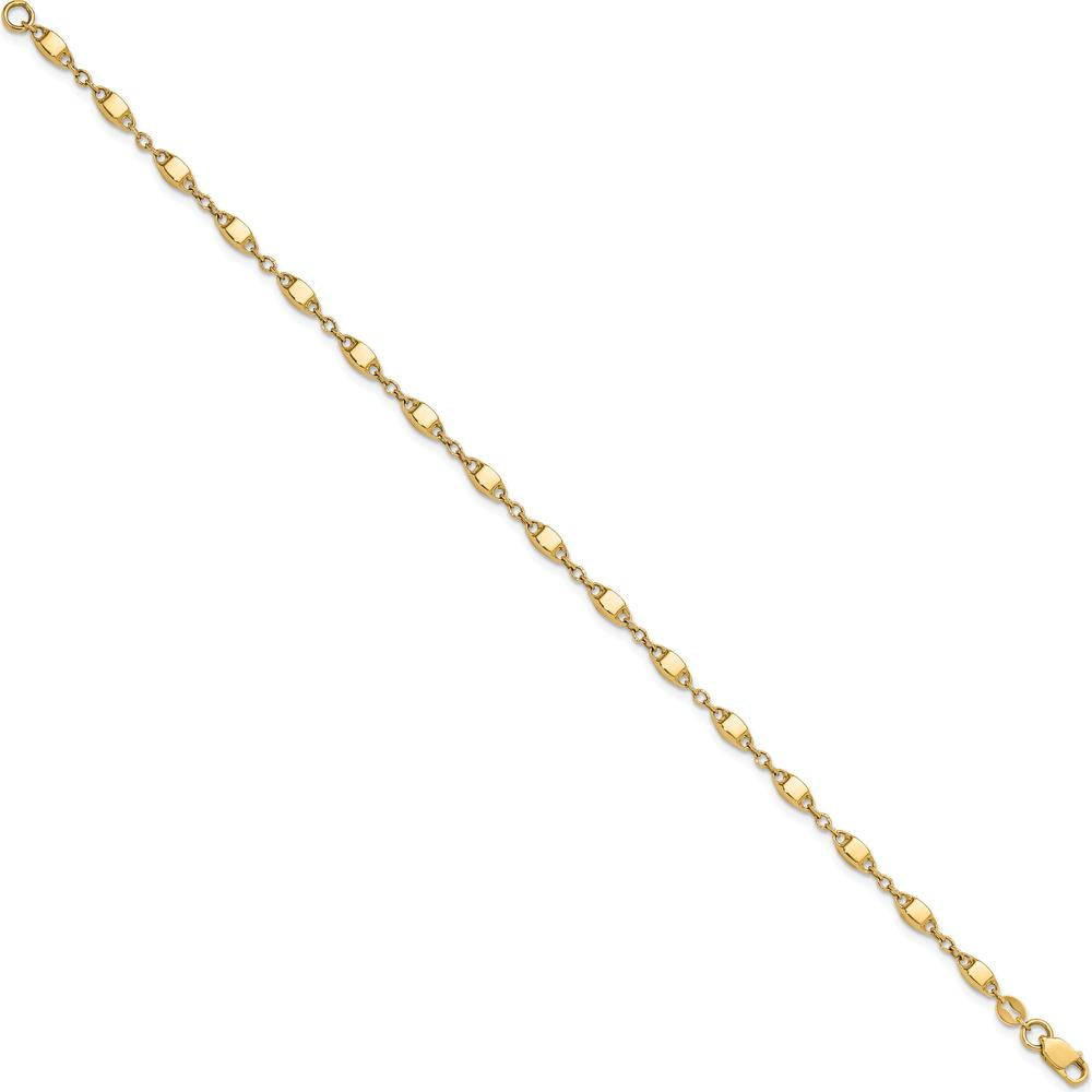 14K Yellow Gold Polished Fancy Square Link Bracelet - 7.5 inches by Oro Pregiato