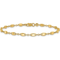 14K Yellow Gold Polished Fancy Square Link Bracelet - 7.5 inches by Oro Pregiato