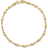 14K Yellow Gold Polished Fancy Square Link Bracelet - 7.5 inches by Oro Pregiato