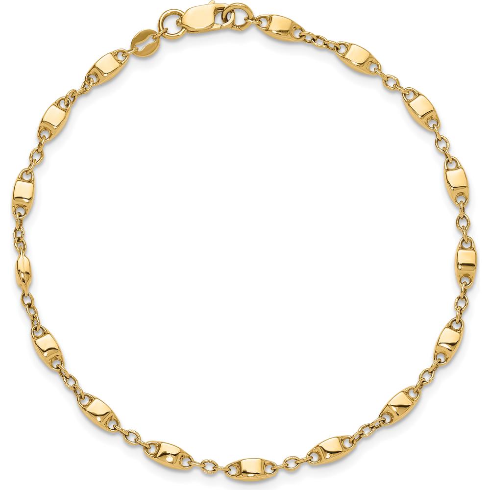 14K Yellow Gold Polished Fancy Square Link Bracelet - 7.5 inches by Oro Pregiato