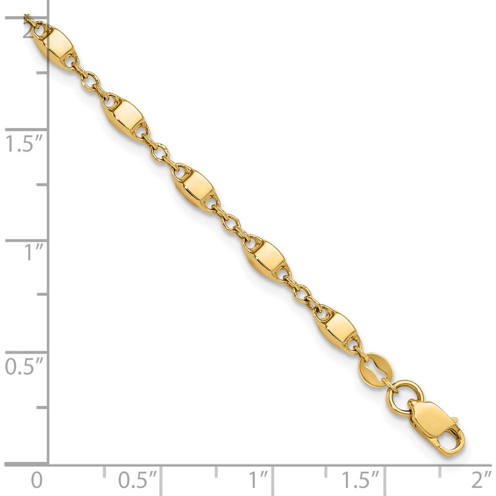14K Yellow Gold Polished Fancy Square Link Bracelet - 7.5 inches by Oro Pregiato