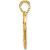 14K Yellow Gold Polished Fancy Swirl Filigree Heart Charm - 21mm Length by Oro Pregiato