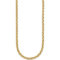 14K Yellow Gold Polished Fancy Textured Rolo Link Necklace - 17.25" Length by 0
