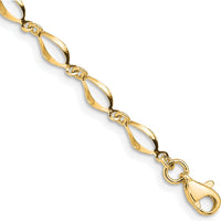 14K Yellow Gold Polished Fancy Twisted Link 7.25" Bracelet by Oro Pregiato