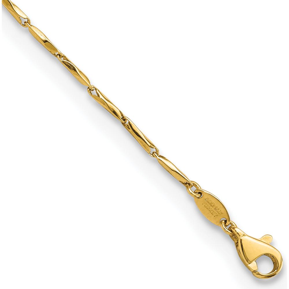14K Yellow Gold Polished Fancy Twisted Link 7.25" Bracelet by Oro Pregiato