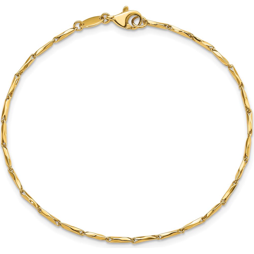 14K Yellow Gold Polished Fancy Twisted Link 7.25" Bracelet by Oro Pregiato