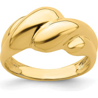 14K Yellow Gold Polished Fashion Dome Ring - Bold and Elegant Statement Piece by 0
