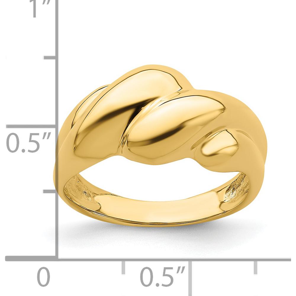 14K Yellow Gold Polished Fashion Dome Ring - Bold and Elegant Statement Piece by 0