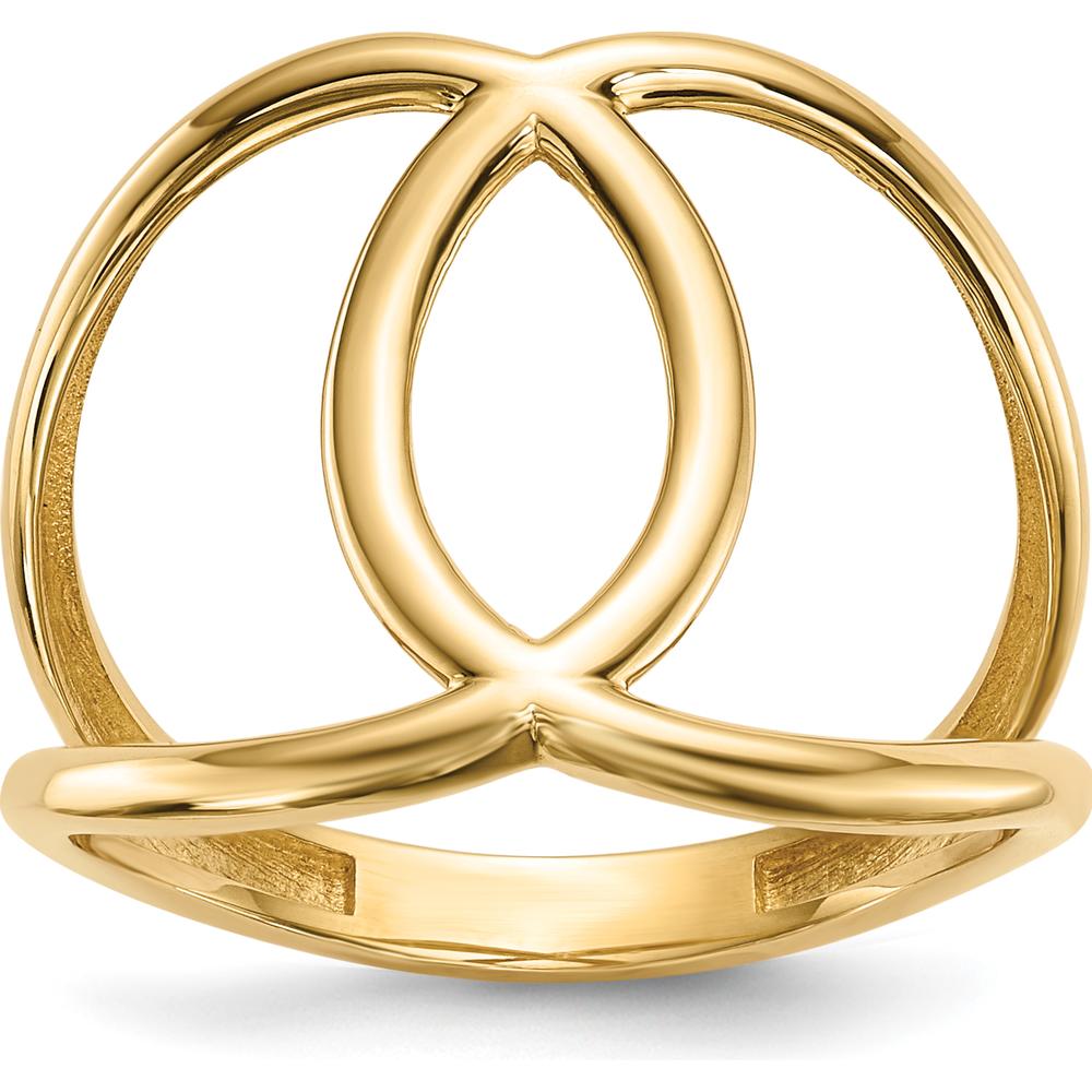 14K Yellow Gold Polished Fashion Ring with Open Back Design by 0