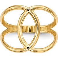 14K Yellow Gold Polished Fashion Ring with Open Back Design by 0