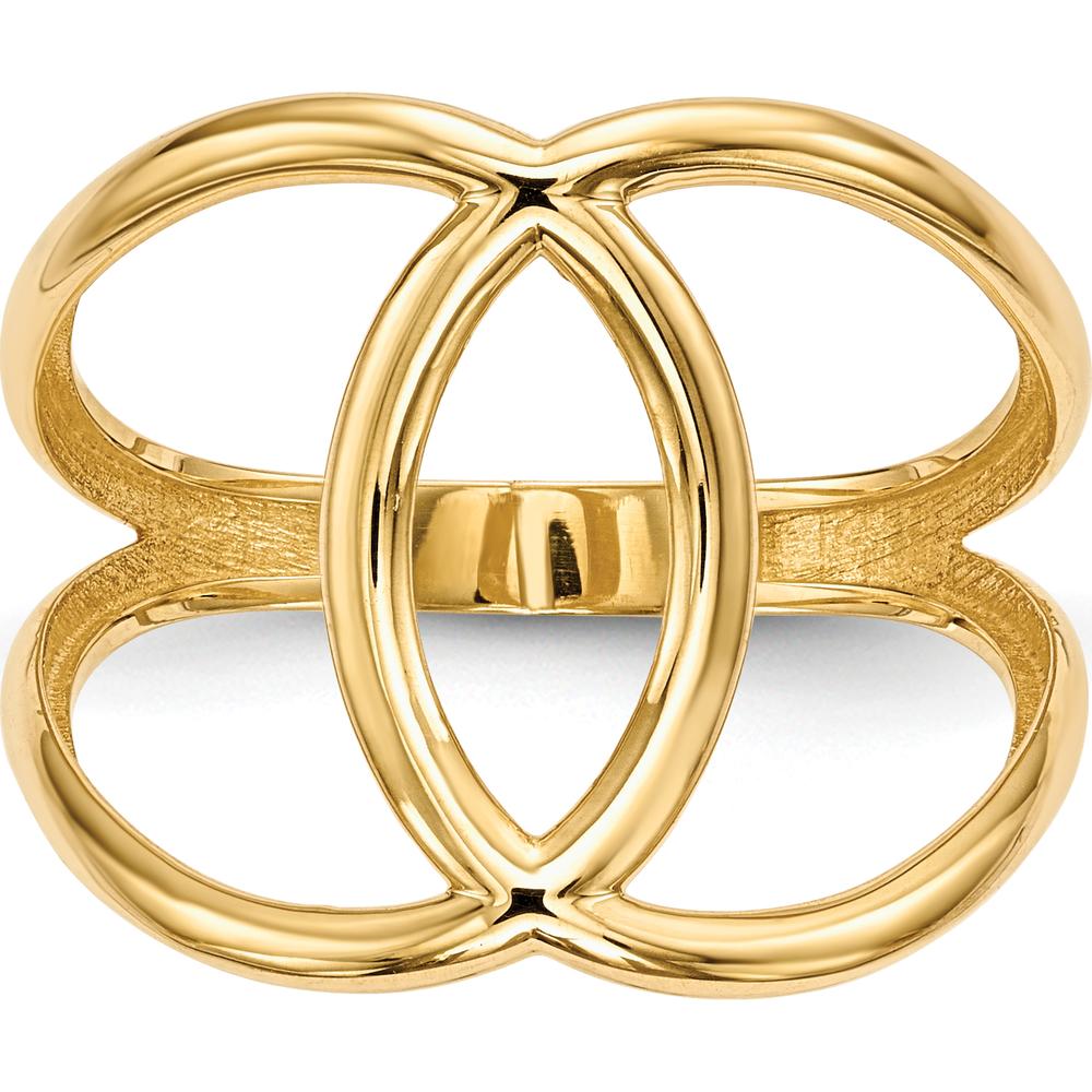 14K Yellow Gold Polished Fashion Ring with Open Back Design by 0