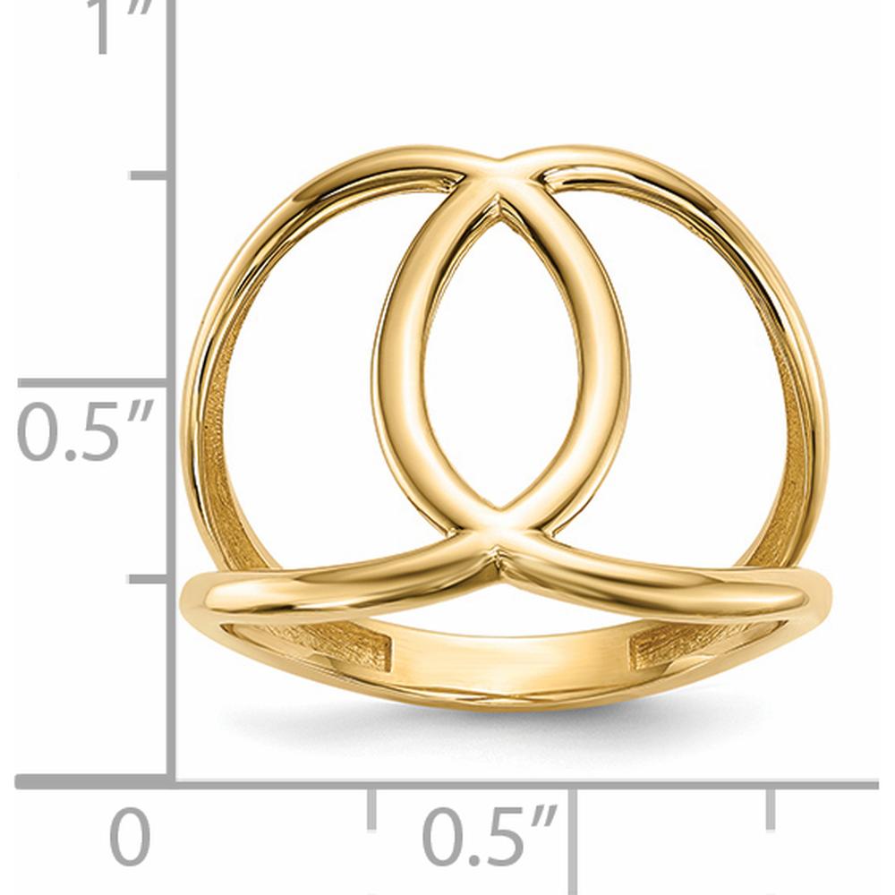 14K Yellow Gold Polished Fashion Ring with Open Back Design by 0