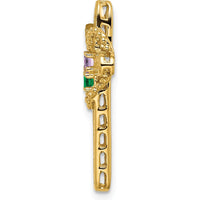 14K Yellow Gold Polished Filigree 2-Stone Mother's Cross Pendant Mounting by Oro Pregiato