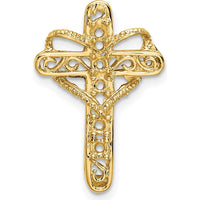 14K Yellow Gold Polished Filigree 5-Stone Mother's Cross Pendant - 25mm x 15mm by Oro Pregiato
