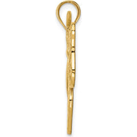 14K Yellow Gold Polished Filigree Butterfly Pendant with Open Back Design by Oro Pregiato