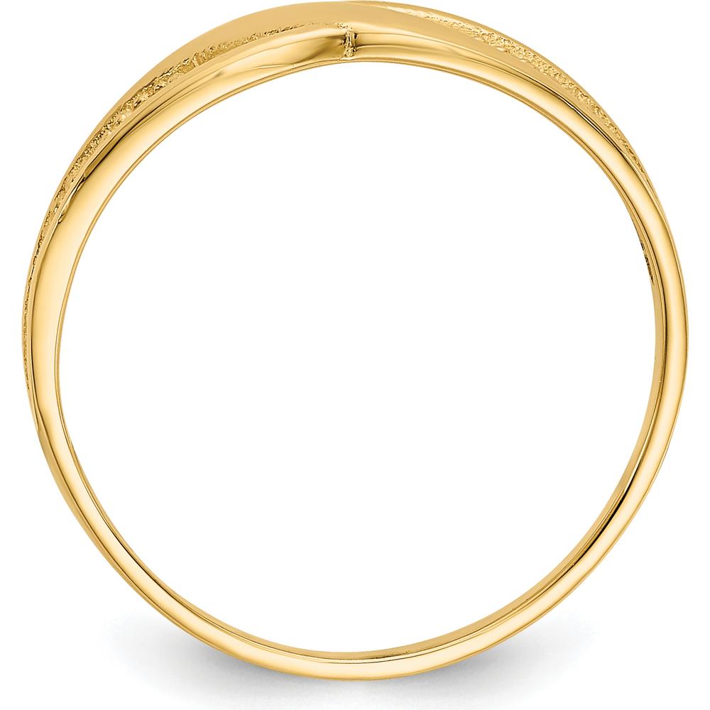 14K Yellow Gold Polished Filigree Fashion Ring with Beaded Texture by Oro Pregiato