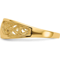14K Yellow Gold Polished Filigree Fashion Ring with Beaded Texture by Oro Pregiato