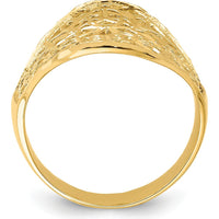 14K Yellow Gold Polished Filigree Fashion Ring with Intricate Detailing by Oro Pregiato