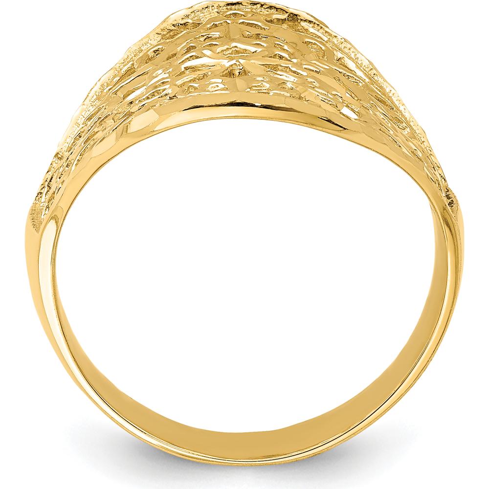 14K Yellow Gold Polished Filigree Fashion Ring with Intricate Detailing by Oro Pregiato