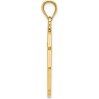 14K Yellow Gold Polished Filigree Hamsa and Evil Eye Pendant - 30.85mm in Length by Oro Pregiato