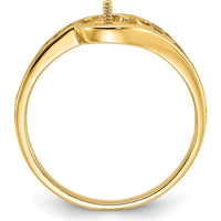 14K Yellow Gold Polished Filigree Pearl Ring Mounting - 8mm Setting by Monteluci Fine Jewelry