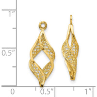 14K Yellow Gold Polished Filigree Swirl Earring Jackets with Intricate Detailing by Oro Pregiato