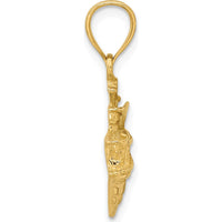 14K Yellow Gold Polished Fishing Boat Pendant Charm by Oro Pregiato