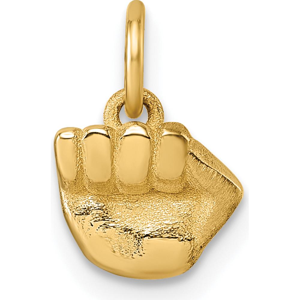 14K Yellow Gold Polished Fist Hand Pendant - 9.1mm Length by Oro Pregiato