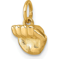 14K Yellow Gold Polished Fist Hand Pendant - 9.1mm Length by Oro Pregiato