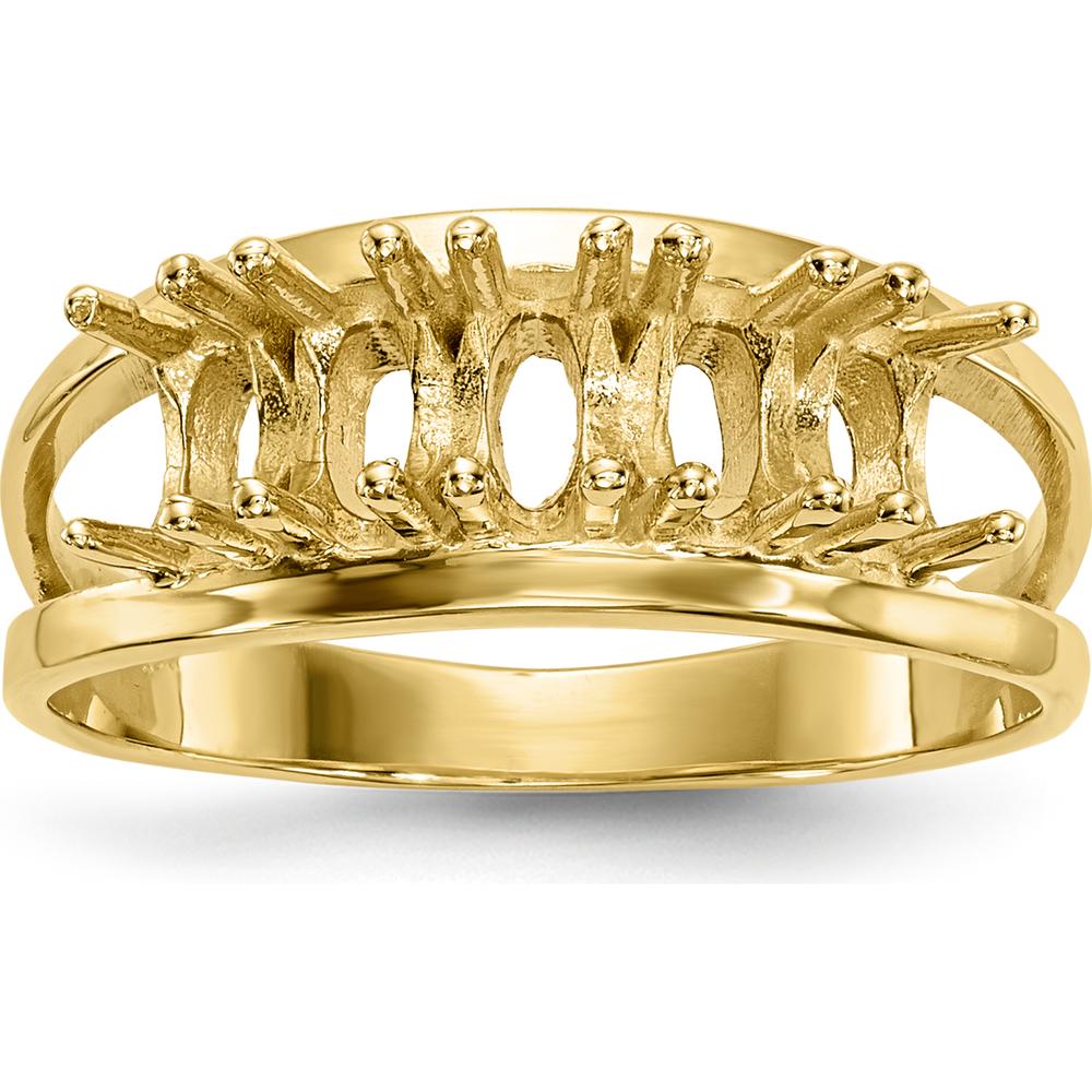 14K Yellow Gold Polished Five-Stone Mother's Ring Mounting by Monteluci Fine Jewelry