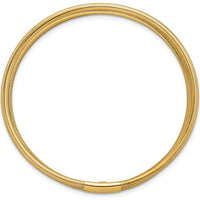 14K Yellow Gold Polished Five Strand Mesh Stretch Bangle Bracelet - 14.54mm Width by Oro Pregiato
