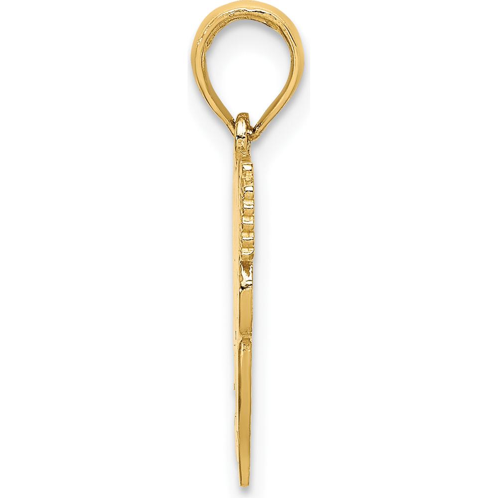 14K Yellow Gold Polished Flat-Backed Dental Charm - Playful Tooth Design by Oro Pregiato