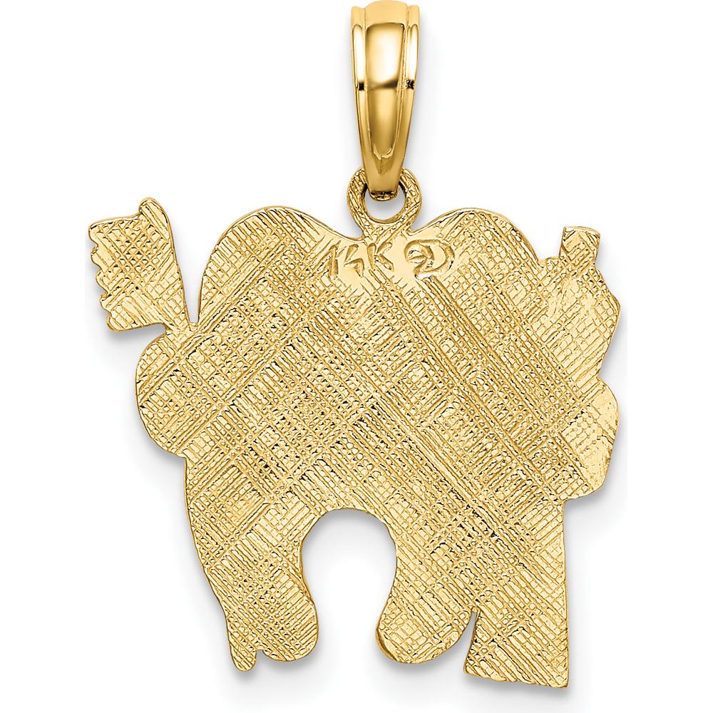 14K Yellow Gold Polished Flat-Backed Dental Charm - Playful Tooth Design by Oro Pregiato