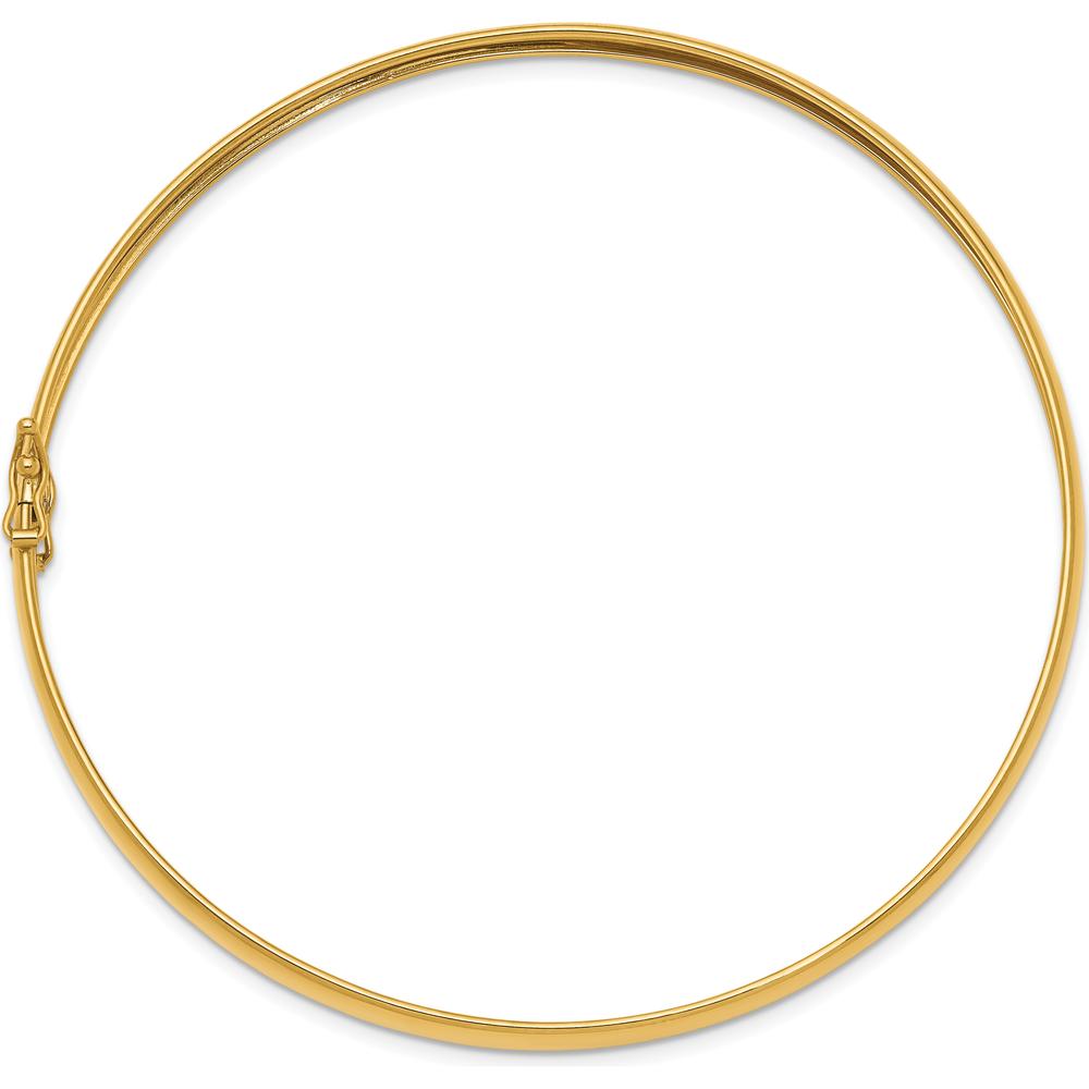 14K Yellow Gold Polished Flexible 4.00mm Round Bangle Bracelet by Oro Pregiato