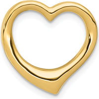 14K Yellow Gold Polished Floating Heart Pendant Slide - 15mm by Oro Pregiato