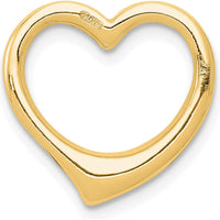 14K Yellow Gold Polished Floating Heart Pendant Slide - 15mm by Oro Pregiato