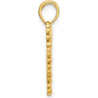 14K Yellow Gold Polished Floral Heart Pendant - 22.4mm Length by Oro Pregiato