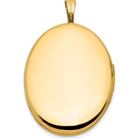 14K Yellow Gold Polished Floral Scrolled Oval Locket Pendant - Holds 2 Photos by Oro Pregiato