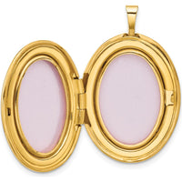 14K Yellow Gold Polished Floral Scrolled Oval Locket Pendant - Holds 2 Photos by Oro Pregiato