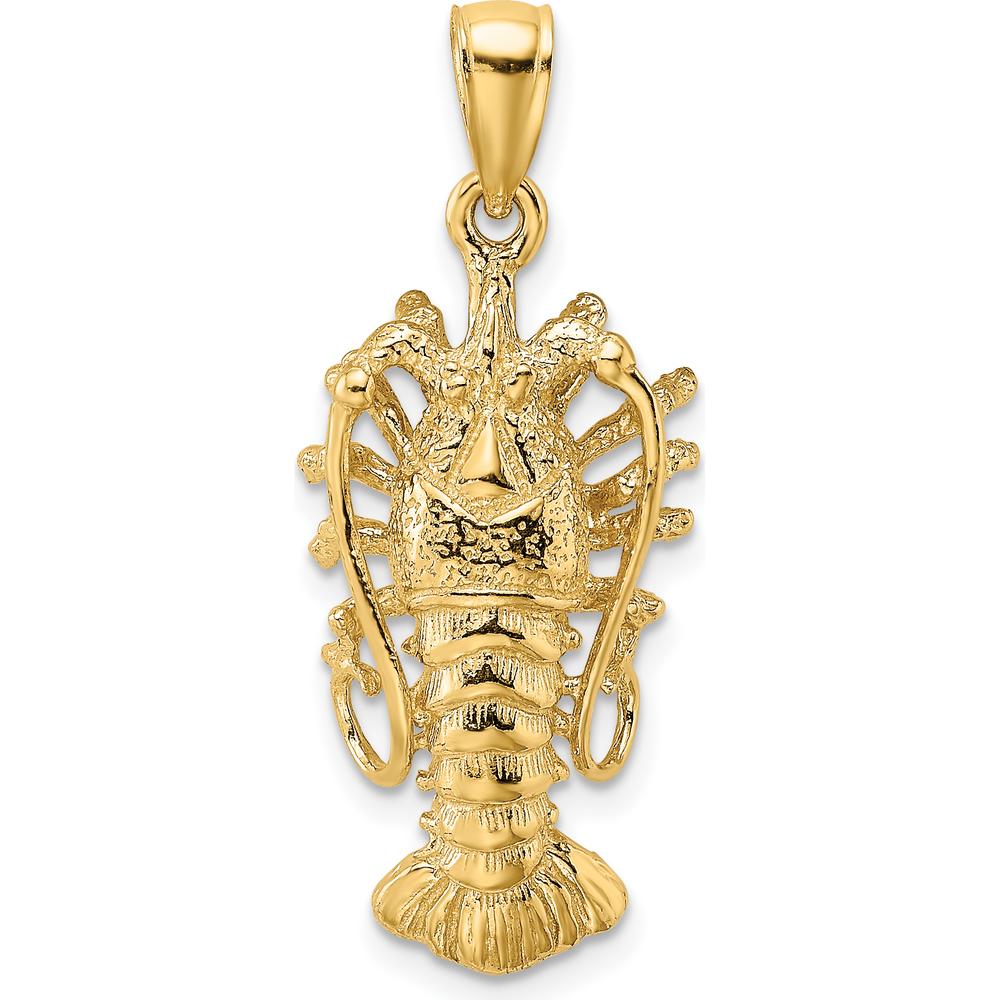 14K Yellow Gold Polished Florida Lobster Pendant Charm by Oro Pregiato