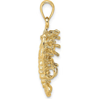 14K Yellow Gold Polished Florida Lobster Pendant Charm by Oro Pregiato