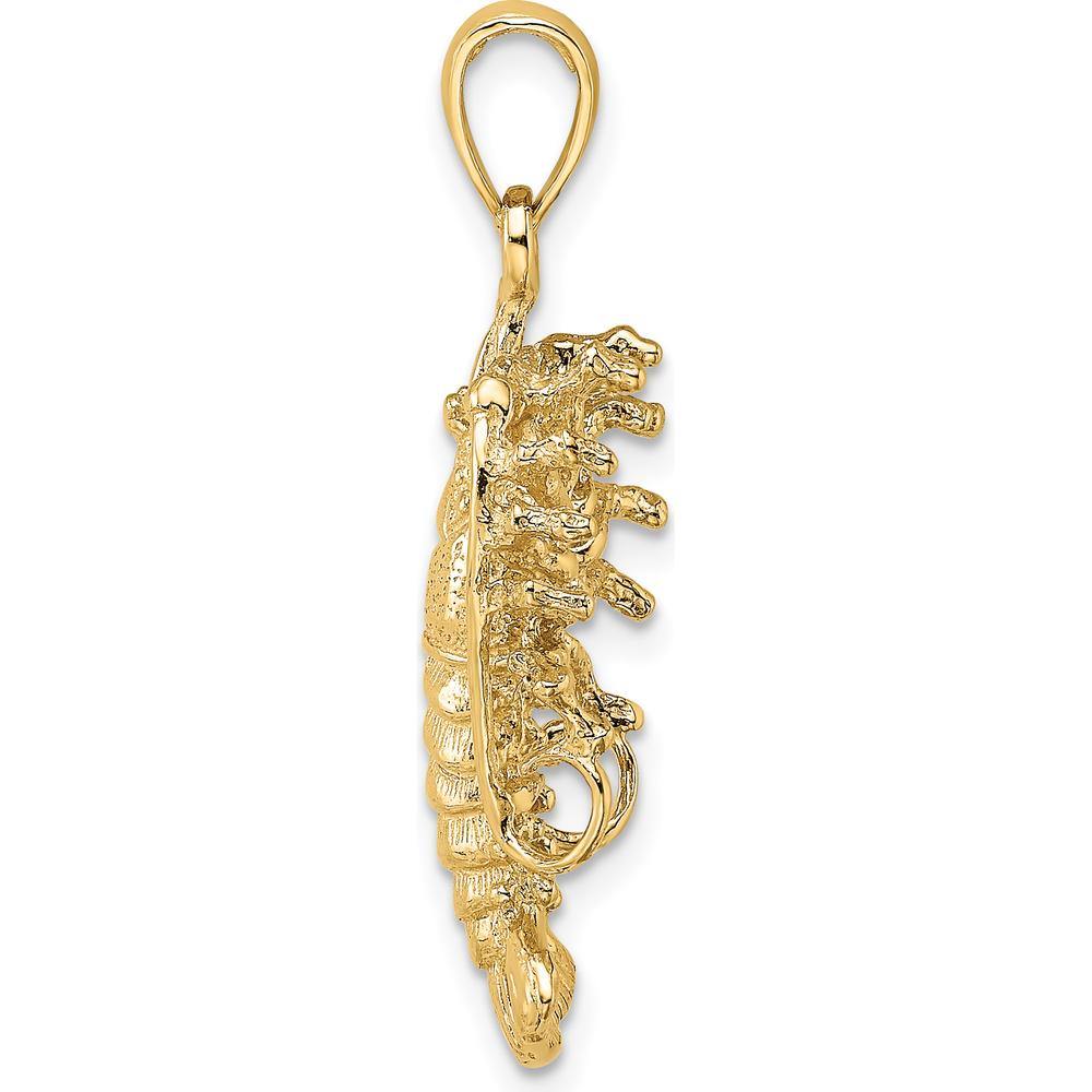 14K Yellow Gold Polished Florida Lobster Pendant Charm by Oro Pregiato