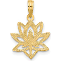 14K Yellow Gold Polished Flower Charm Pendant - 22mm by Oro Pregiato