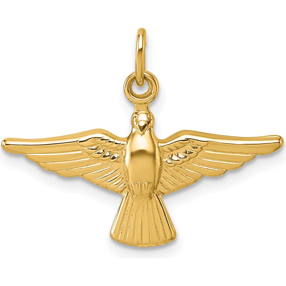 14K Yellow Gold Polished Flying Dove Pendant - 18.8mm Length by Oro Pregiato