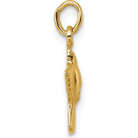 14K Yellow Gold Polished Flying Dove Pendant - 18.8mm Length by Oro Pregiato