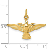 14K Yellow Gold Polished Flying Dove Pendant - 18.8mm Length by Oro Pregiato