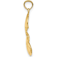 14K Yellow Gold Polished Football and Helmet Pendant - Sports Jewelry Design by Oro Pregiato
